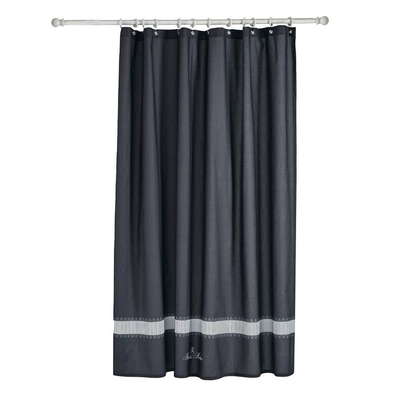 Brooks Brothers Circle in Square Shower Curtain - Anthracite