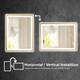 Wall Mounted Back Light Bathroom Framed LED Mirror Anti- Fog With Dimmable Light Touch Sensor And Memory Function