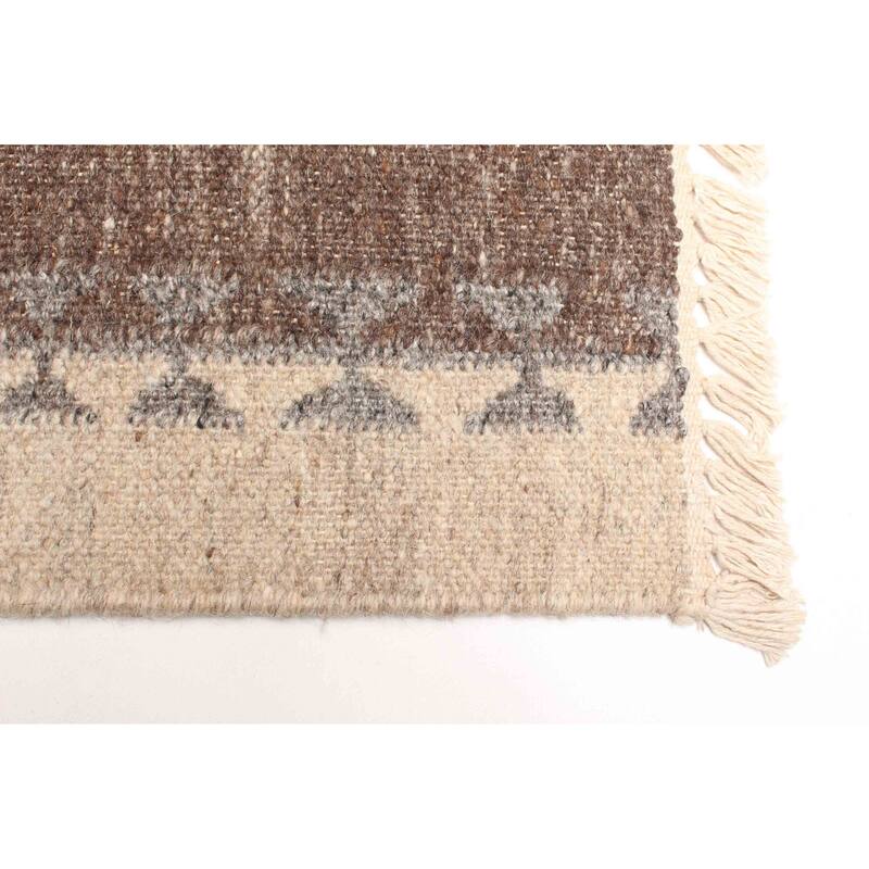 ECARPETGALLERY Flat-Weave Ankara FW Brown Wool Kilim - 5'2 x 8'0