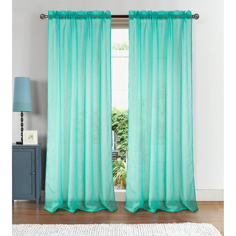 Astro Textured Sheer Window Curtain 90-Inch Rod Pocket