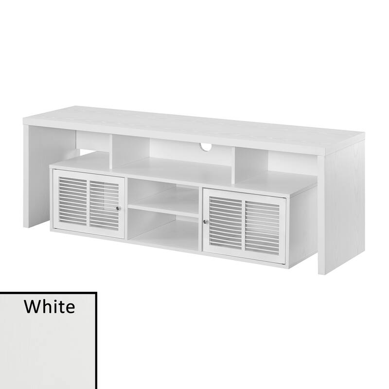 Convenience Concepts Lexington 65 inch TV Stand with Storage Cabinets and Shelves - White