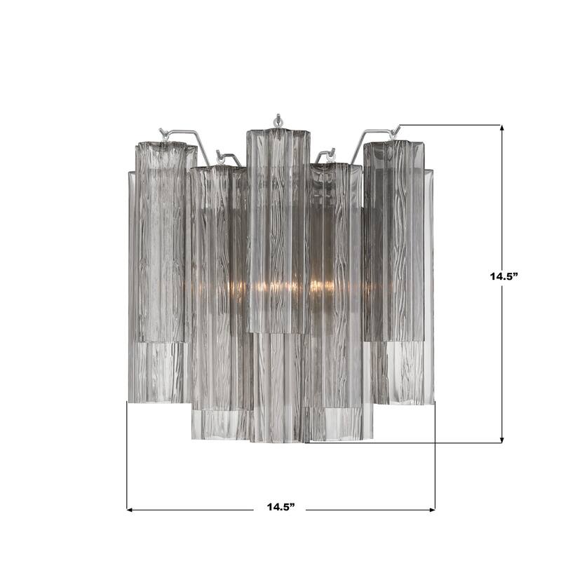 Crystorama Lighting Group ADD-303-SM Addis 2 Light 15" Tall Wall