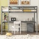 preview thumbnail 24 of 38, Twin Loft Wood Bed.Under-bed Built-in Desk and Storage Cabinet,Classic Wooden Bed Down Table
