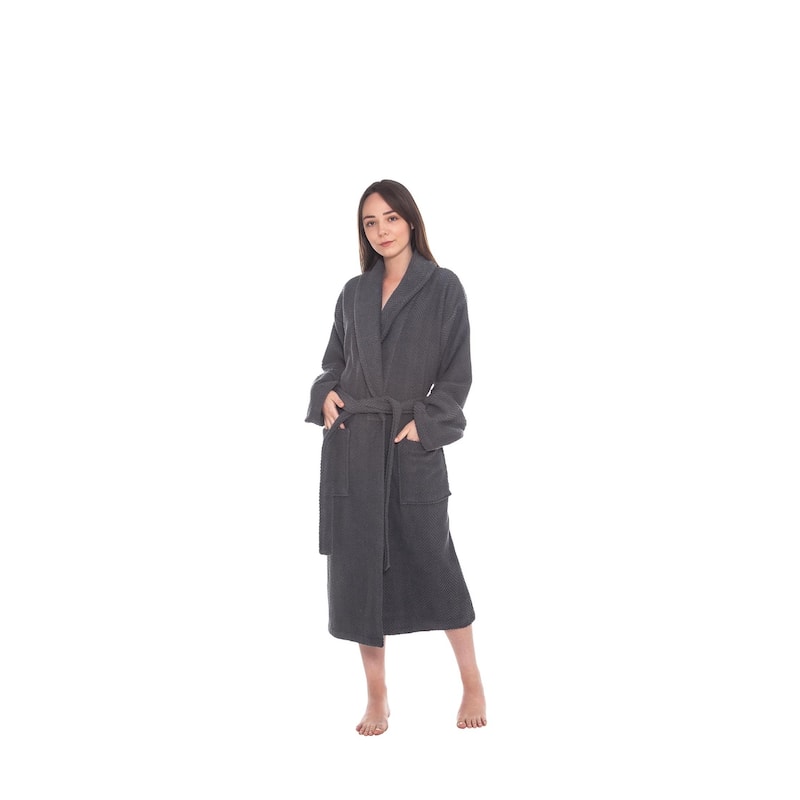 Ozan Premium Home Chevron Luxury Collection 100% Turkish Cotton Unisex Bathrobe