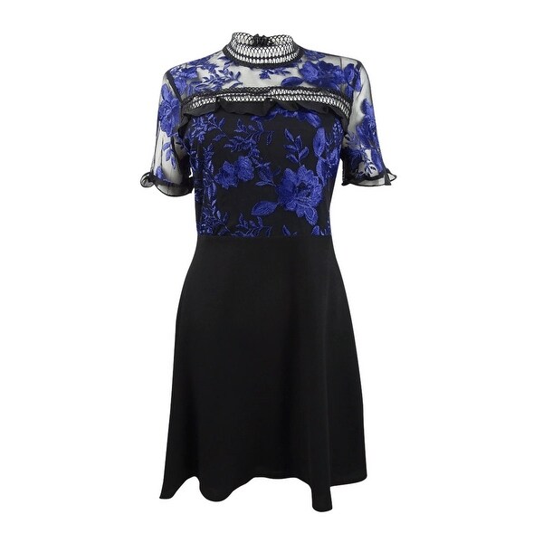 cece embroidered mesh sheath dress