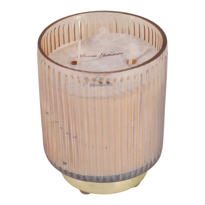 Modern Round Glass Candle on Base - 5" - 5.0"