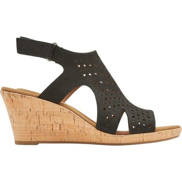 rockport women's briah perforated slingback wedges