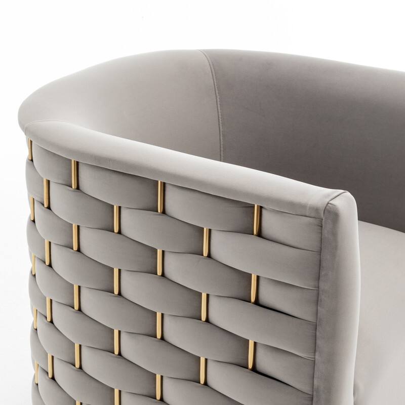 Modern Glam Velvet Upholstered 360 Degree Swivel Barrel Chair Set of 2