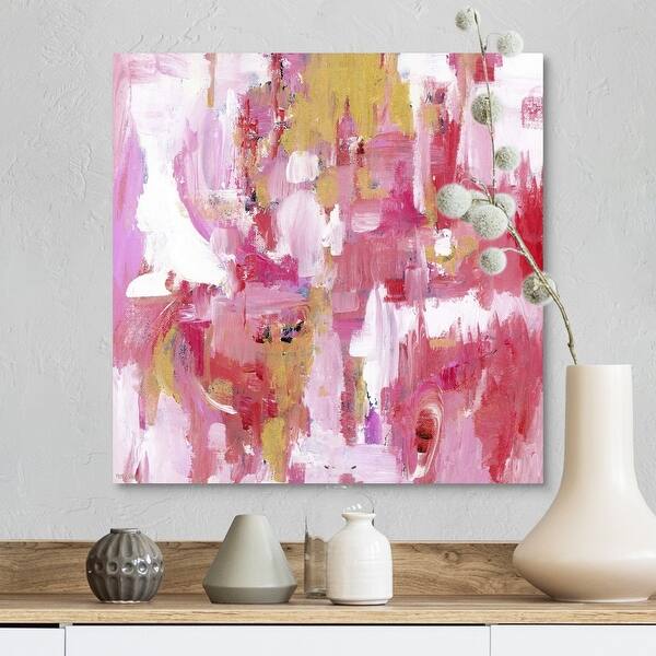 Shop Abstract Dream Pink Gold Canvas Wall Art Overstock 21001766