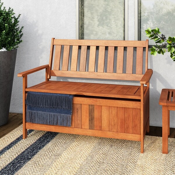Natural wood shop outdoor bench