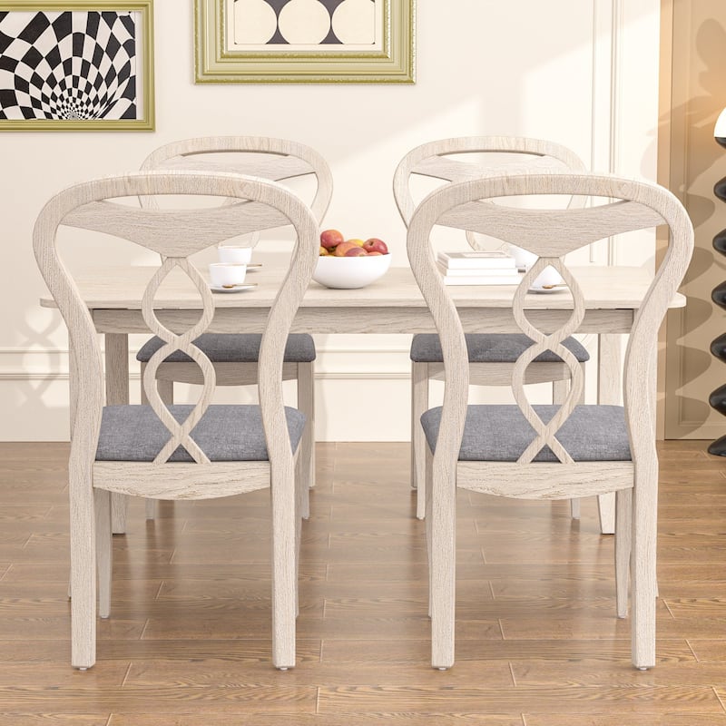VECELO Solid Wood Dining Chairs Set of 2/4/6, Kitchen Side Chair