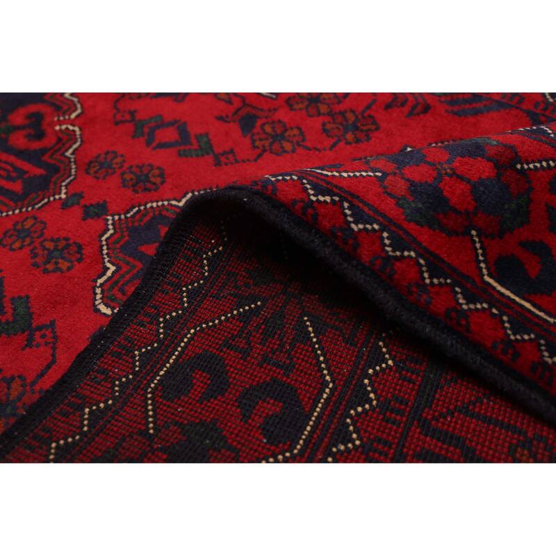 ECARPETGALLERY Hand-knotted Finest Khal Mohammadi Red Wool Rug - 2'9 x 6'4