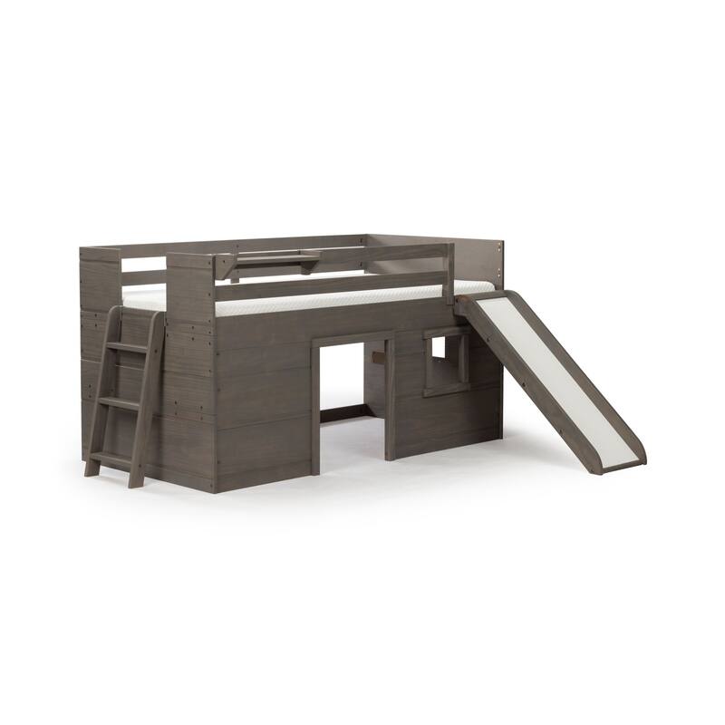Max and Lily Farmhouse Twin Low Loft with Slide
