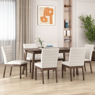 Lancer Channel Stitch Upholstered Dining Chairs (Set of 6) by Christopher Knight Home