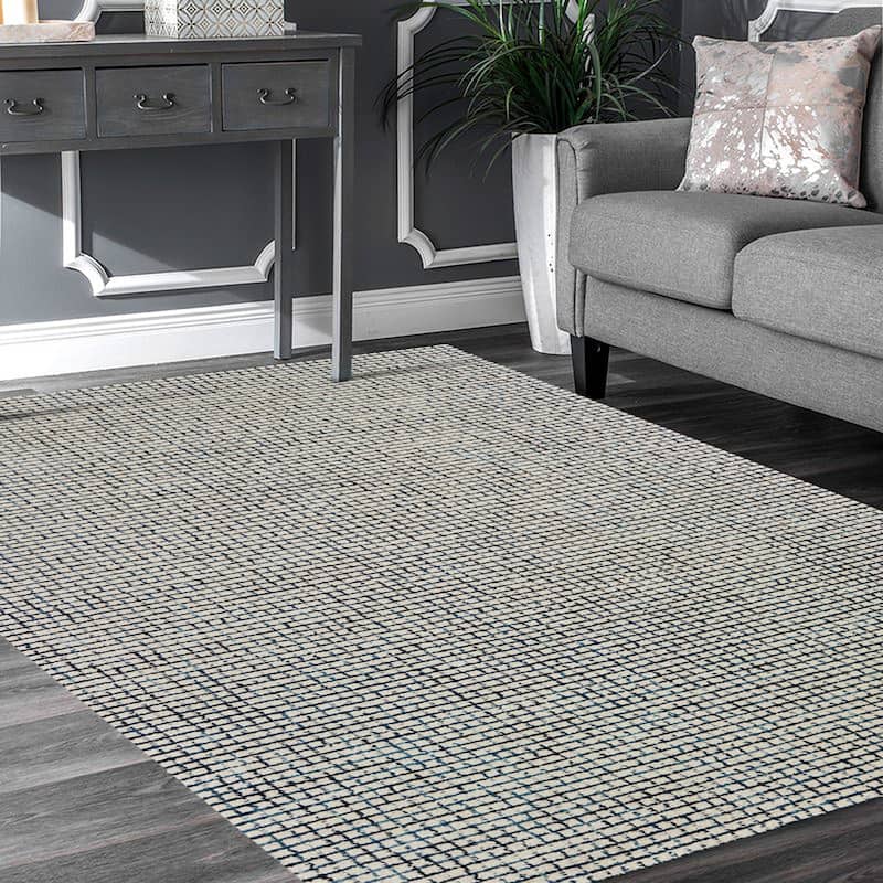 Noah Contemporary Checkered Wool Indoor Area Rug by Sevita