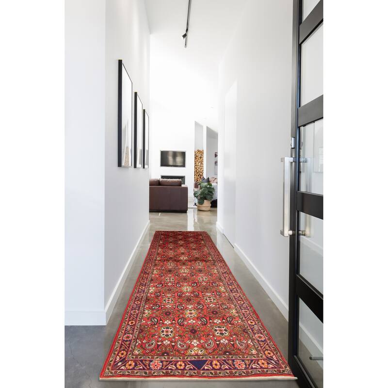 ECARPETGALLERY Hand-knotted Kayseri Red Wool Rug - 2' 8" x 9' 7"