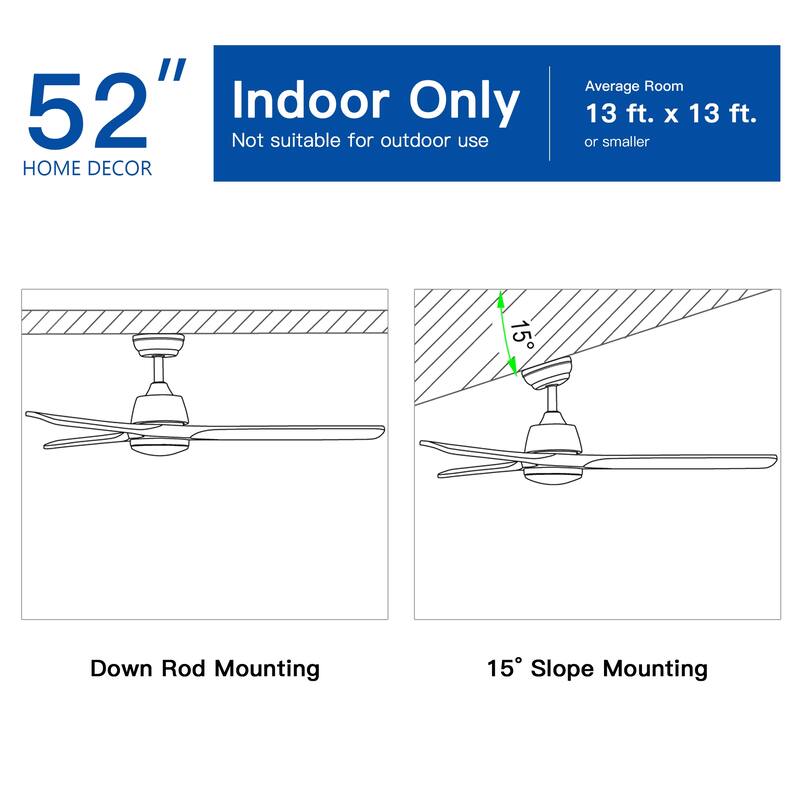 Whisper-Quiet Motor Wooden Ceiling Fan with Light and Remote, 6-Speed Reversible DC Motor, 3-Color Light Settings