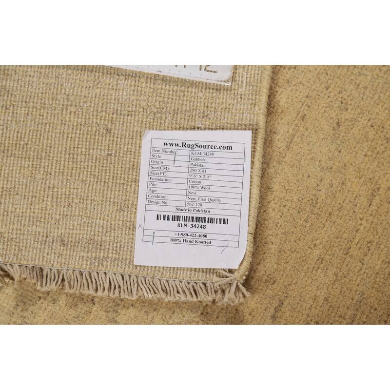Contemporary Gabbeh Runner Rug Hand-Knotted Wool Carpet - 2'8"x 9'6"