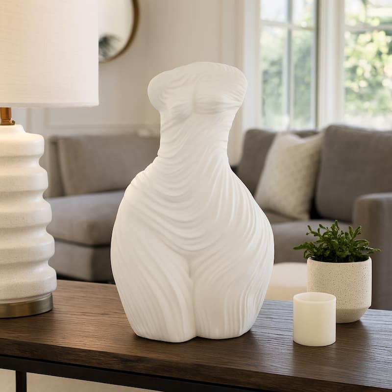 Abstract Female Torso Sculpture in Resin - Decorative Objects for Home Decor