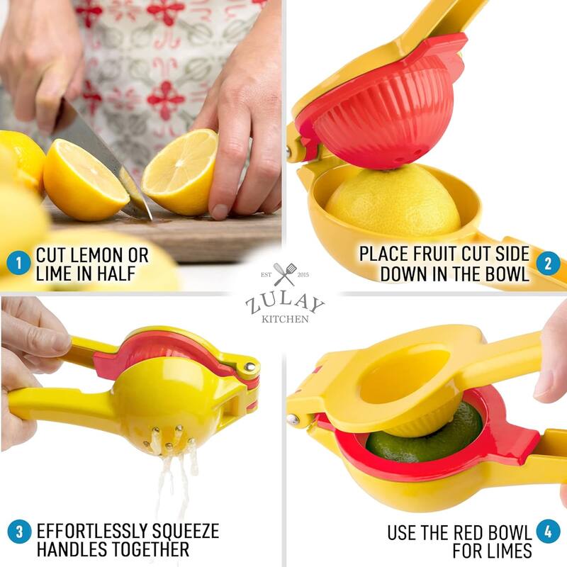 Zulay Kitchen Metal 2-In-1 Lemon Squeezer Manual