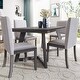 preview thumbnail 1 of 8, 5-Piece Dining Set, Wood Rectangular Table with 4 Linen Fabric Chairs