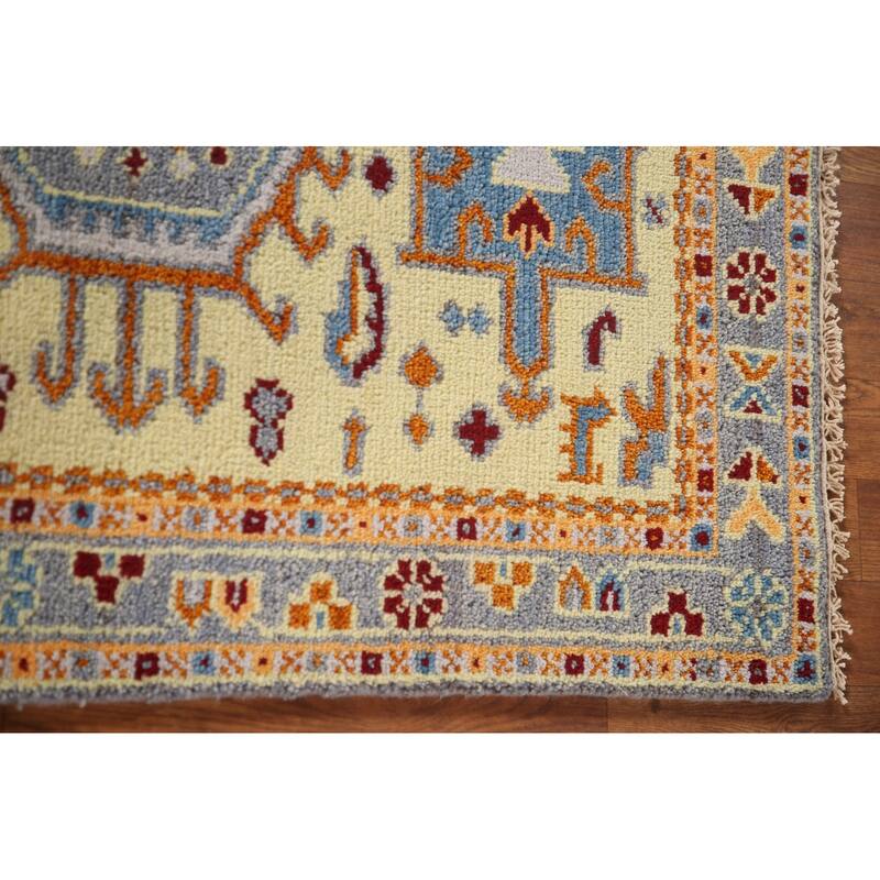 Geometric Kazak Accent Rug Hand-Knotted Wool Carpet - 3'0"x 5'0"