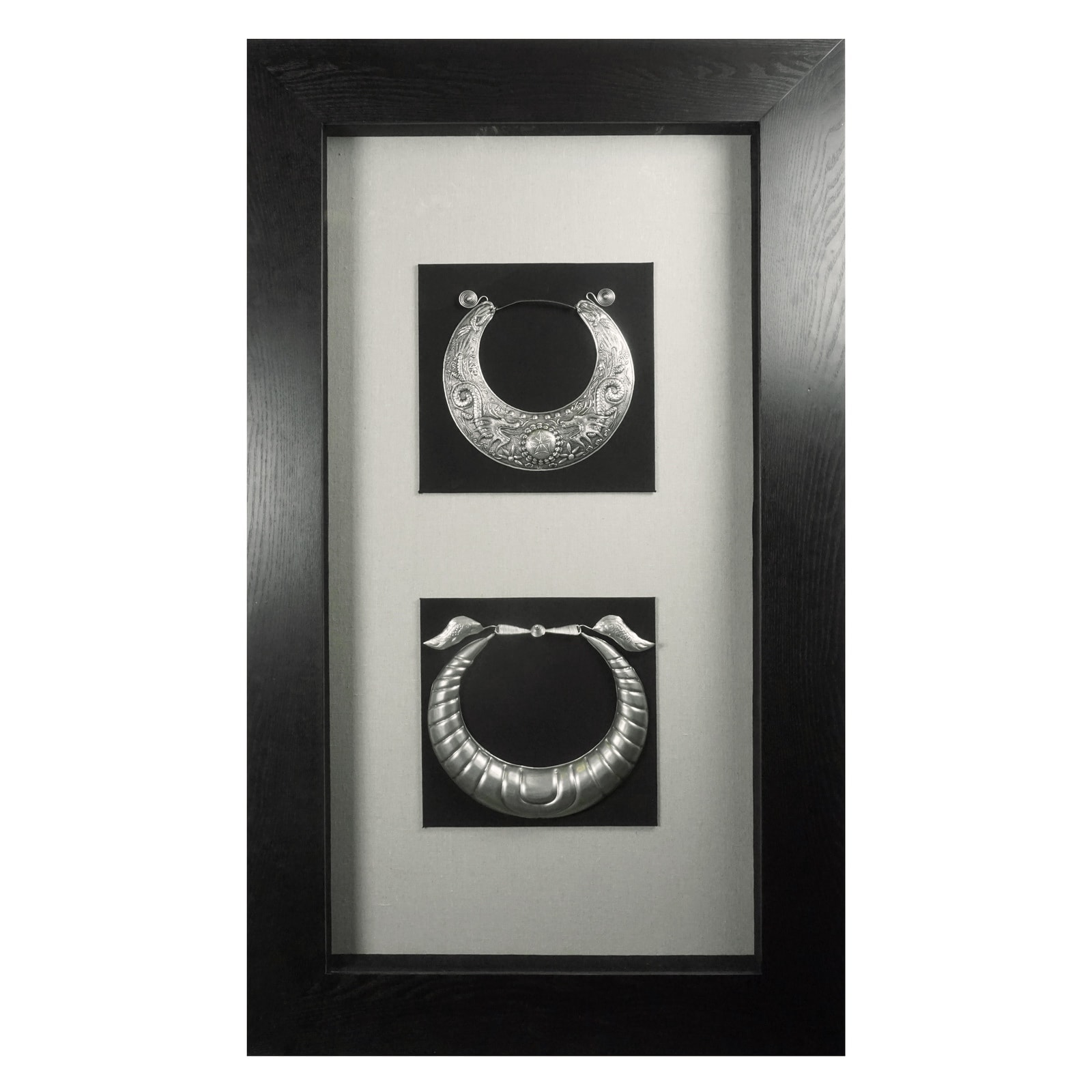 HUJI Miao Tribe Silver Jewelry Shadow Box Wall Décor