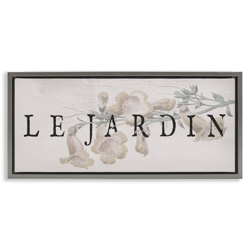 Stupell Vintage French Garden Framed Floater Canvas Wall Art Design By Lil' Rue - 31 x 14 - Grey