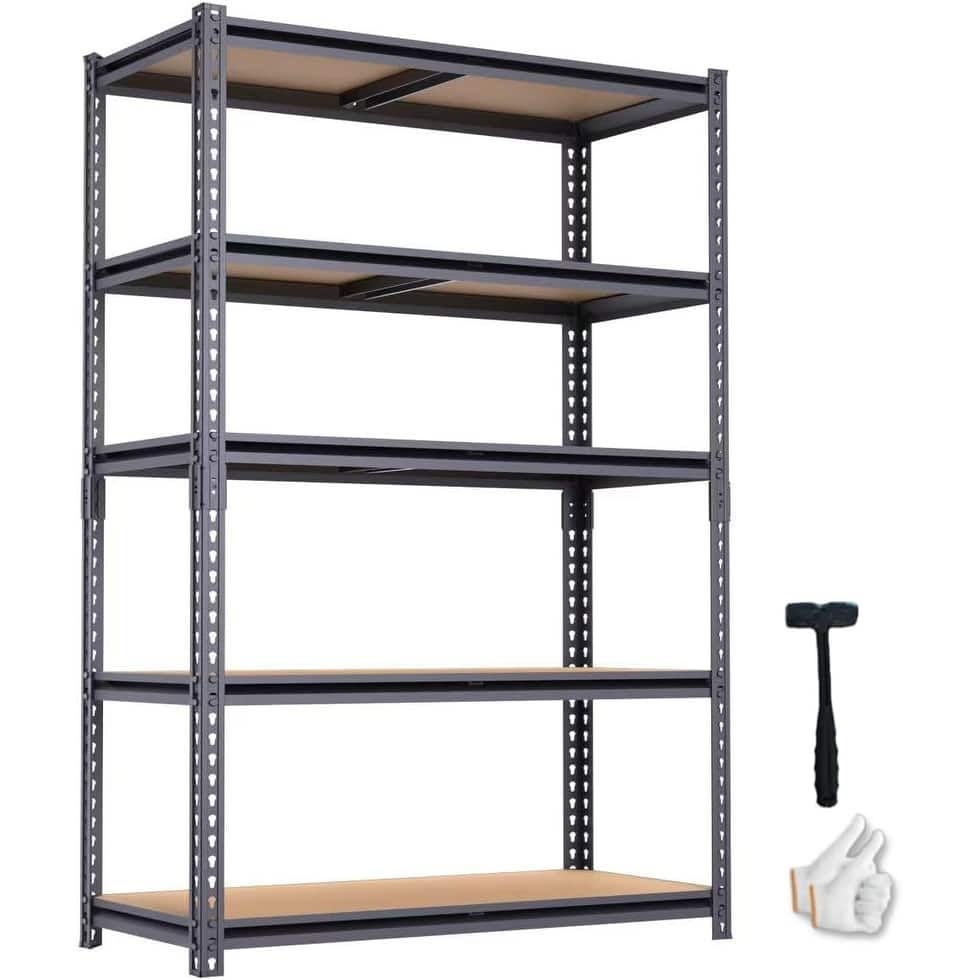 Heavy Duty Garage Shelving,5-Tier Metal Storage Shelves,Adjustable Shelving Rack