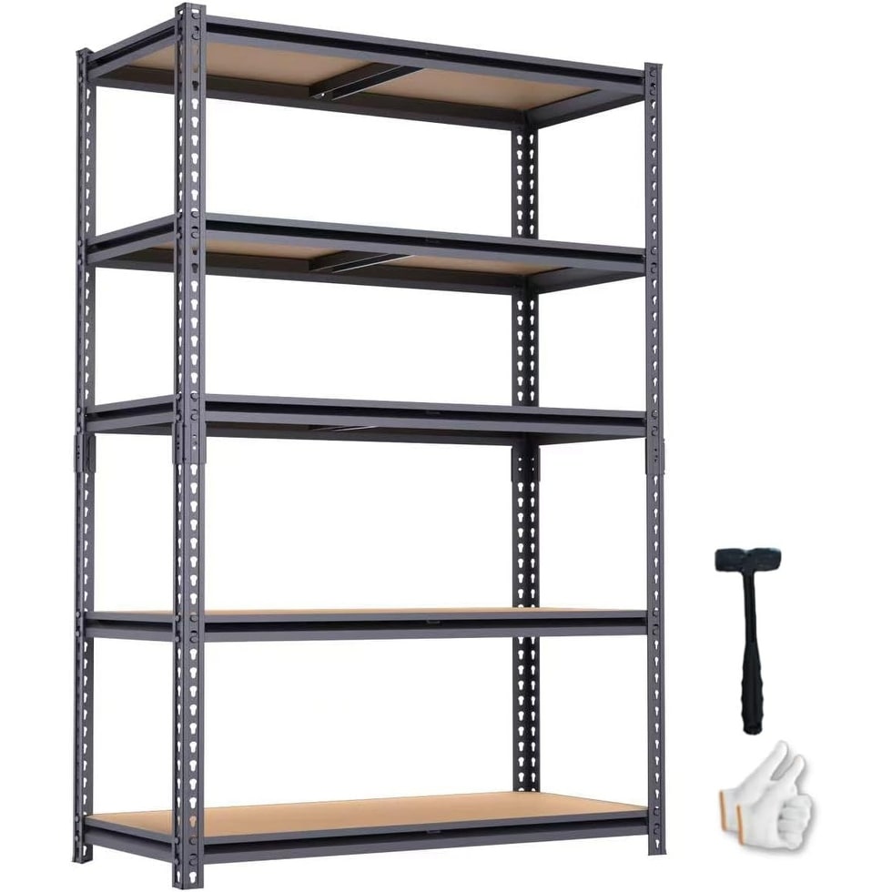 Heavy Duty Garage Shelving,5-Tier Metal Storage Shelves,Adjustable Shelving Rack