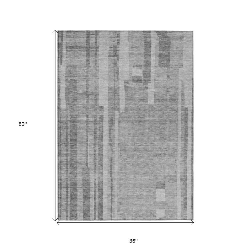 HomeRoots Striped Transitional Rectangle Outdoor Rug