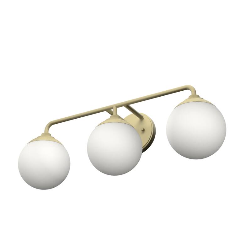 Hunter Hepburn 3 Light Vanity Wall Light, Damp-Rated - Vintage, Mid-Century Modern, Glam