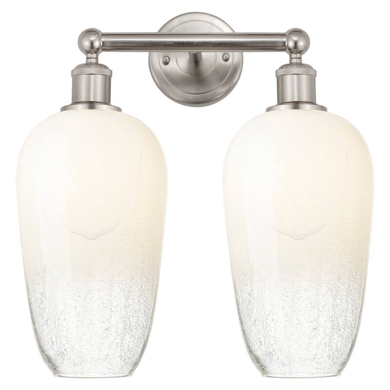 Innovations Lighting 616-2W-18-16 Brookhaven Flute Vanity Brookhaven - Brushed Satin Nickel / Opal