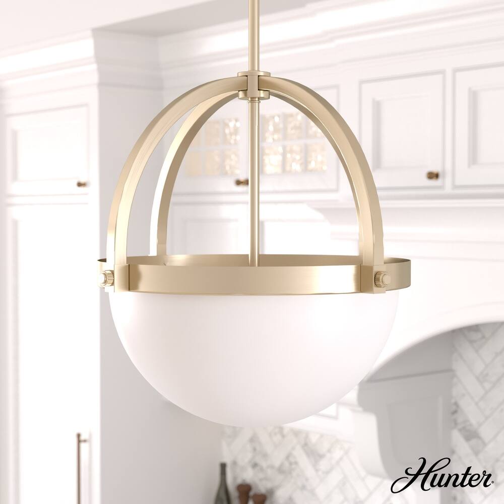 Hunter Wedgefield 3 Light Orb Pendant - Island, Dining Room - Transitional, Contemporary
