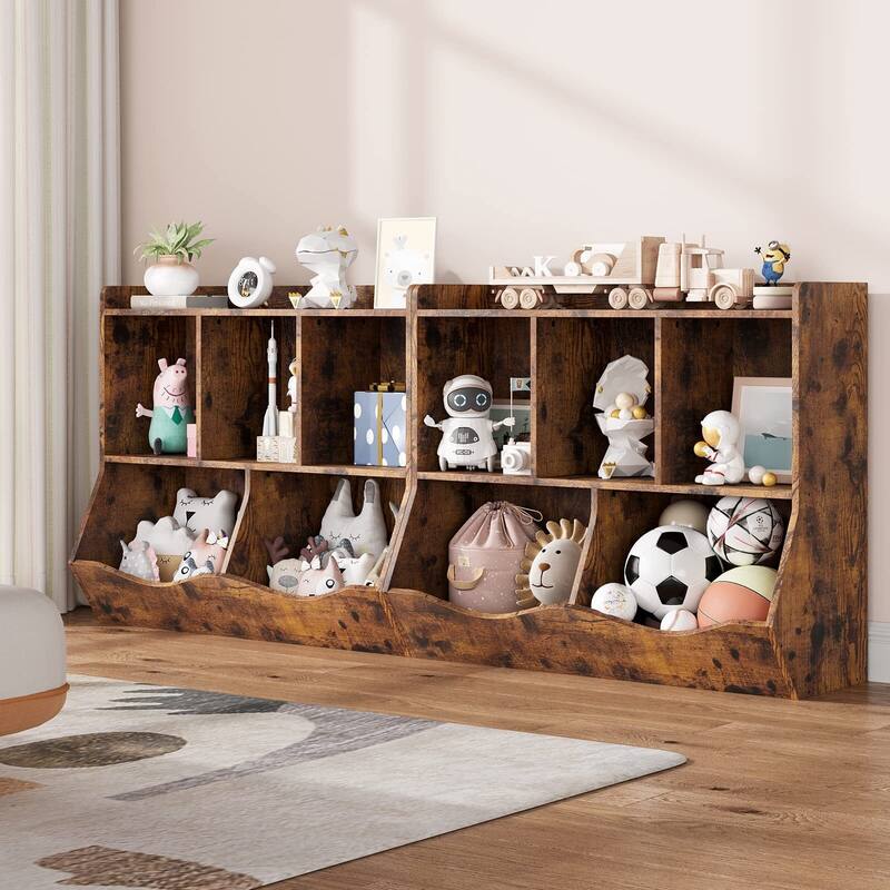 Toy Bookshelf and Bookcase, Multi Shelf with Cubby Organizer Cabinet for Storage Books and Toys