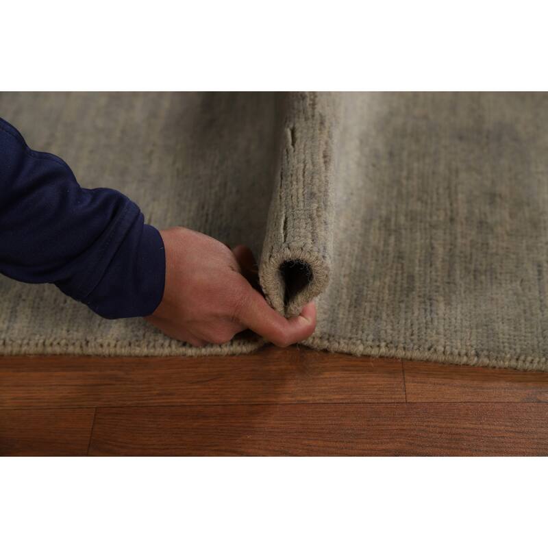 Gabbeh Modern Area Rug Handmade Green Oriental Wool Carpet - 5'7" x 8'0"