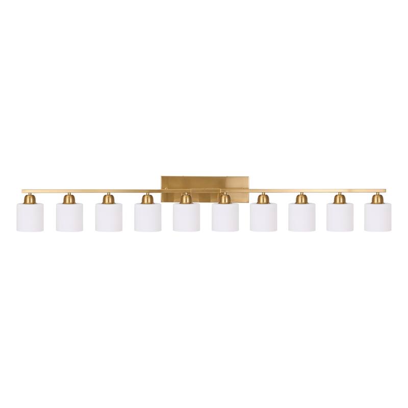 10-Light Brushed Nickel Vanity Light(No Bulbs Included) - Gold