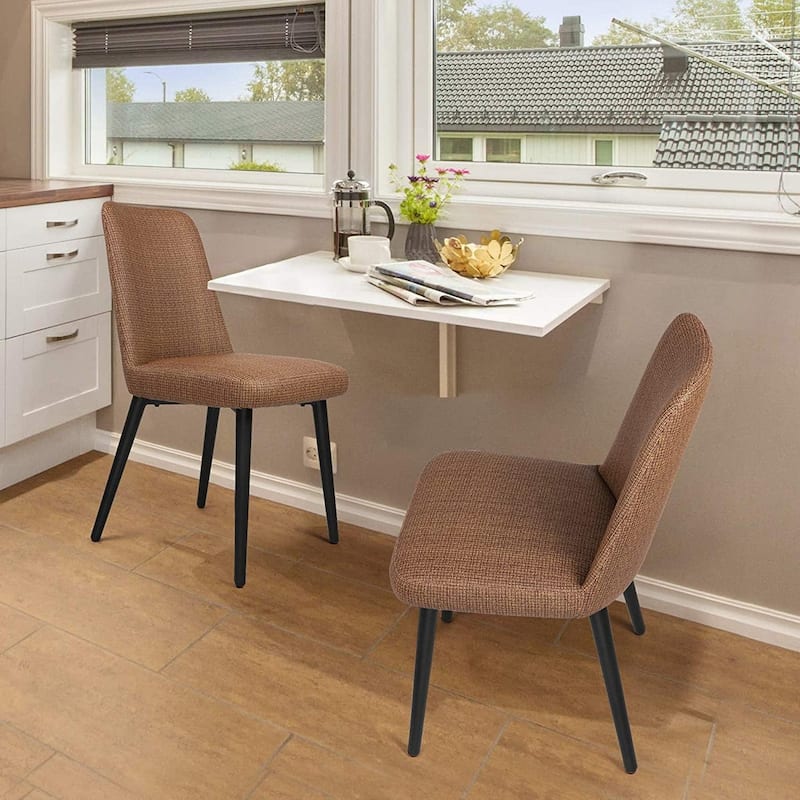 Set of 2 Upholstered Accent Chairs with Sturdy Metal Frame for Home - 18'' (L) x 18'' (W) x 33'' (H)