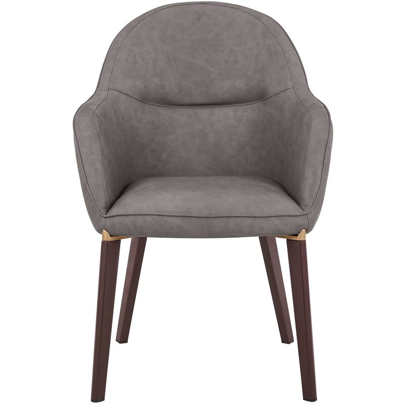 Elias Dining Chair Upholstered in Leather Velvet and Powder Coated Legs Set of 2
