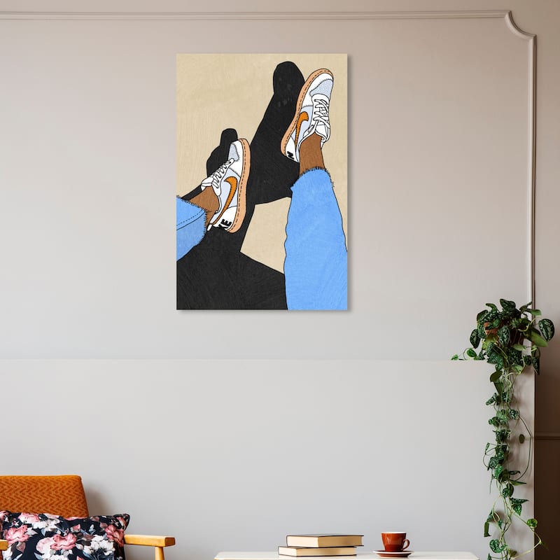 Wynwood Studio Fashion and Glam Ready for You Blue and Modern & Contemporary Wall Art Canvas Print - 30 x 20