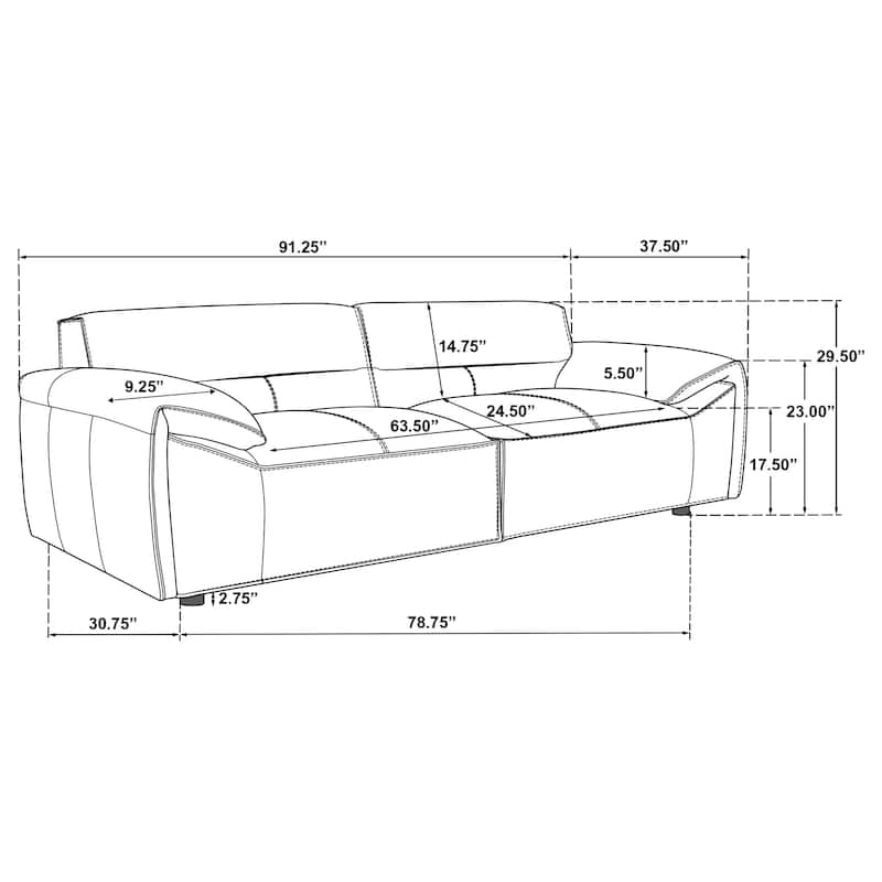 Buxton 2-piece Leather Upholstered Sofa Set