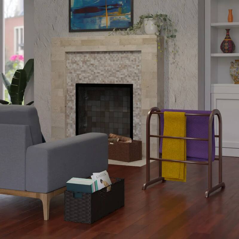 Wooden Quilt Rack with 6 Rods - 30" - Walnut Finish