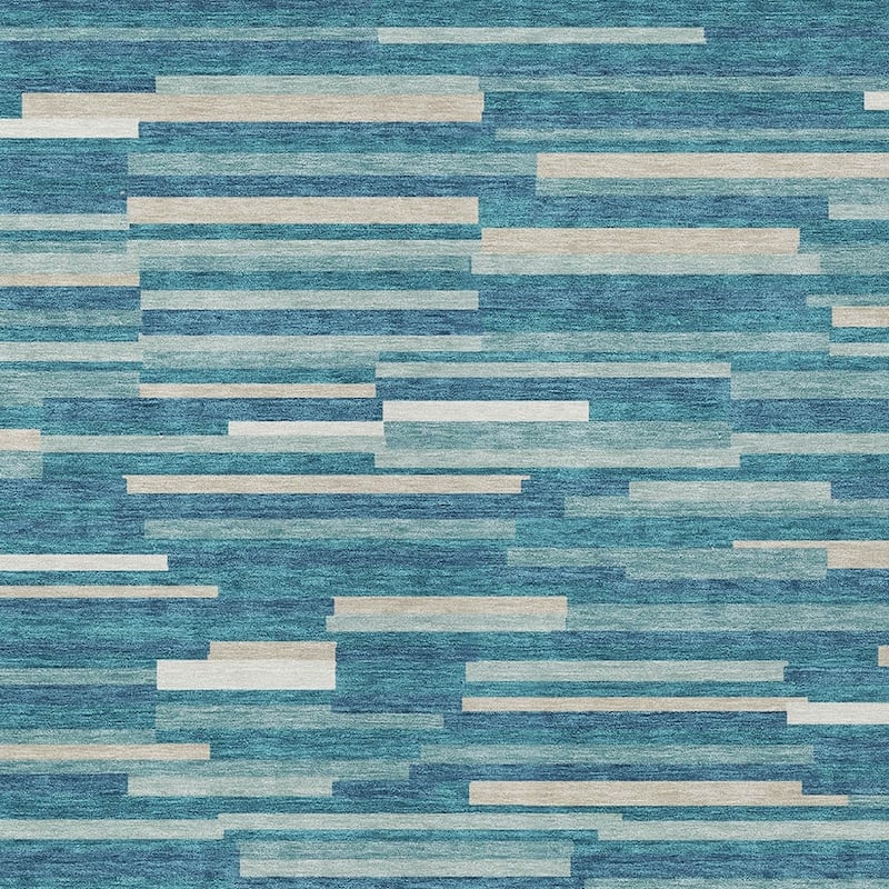 HomeRoots Striped Transitional Rectangle Outdoor Rug