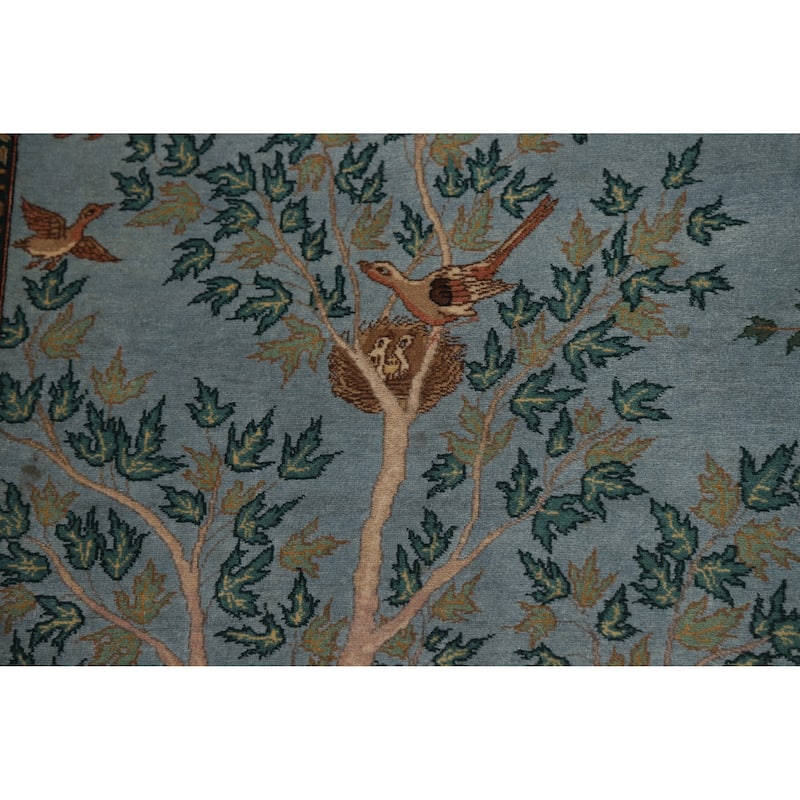 Vegetable Dye Tabriz Persian Vintage Rug Hand-Knotted Wool Carpet - 5'9" x 9'2"