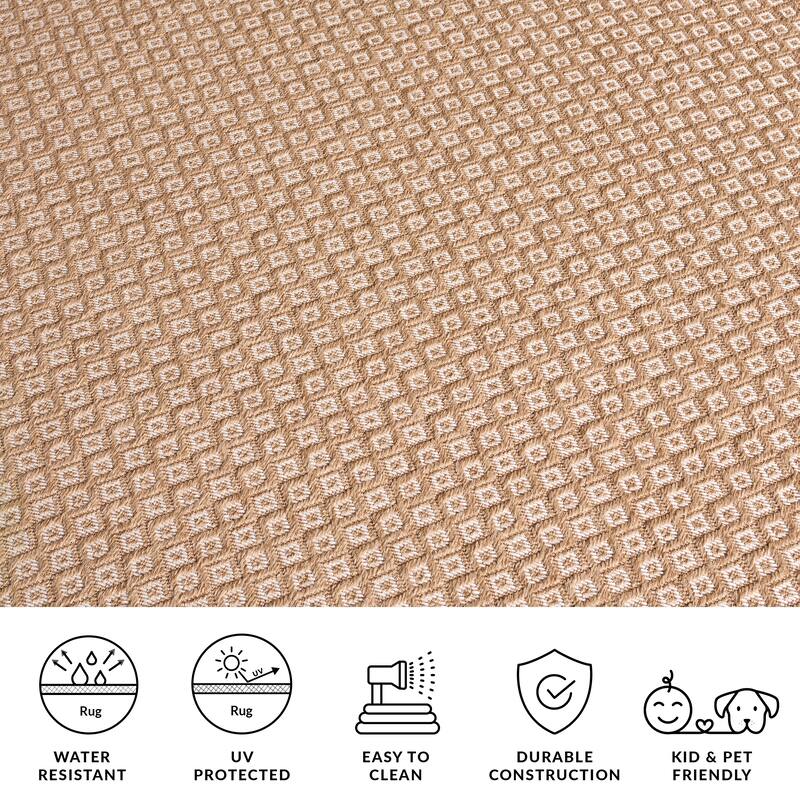SAFAVIEH Sisal Performance Dominique Washable Indoor/Outdoor Rug - Weather Resistant & Easy Cleaning