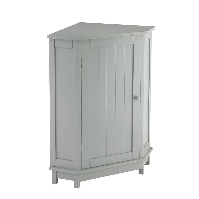 Bathroom Cabinet Triangle Corner Storage Cabinet with Adjustable Shelf Modern Style MDF Board