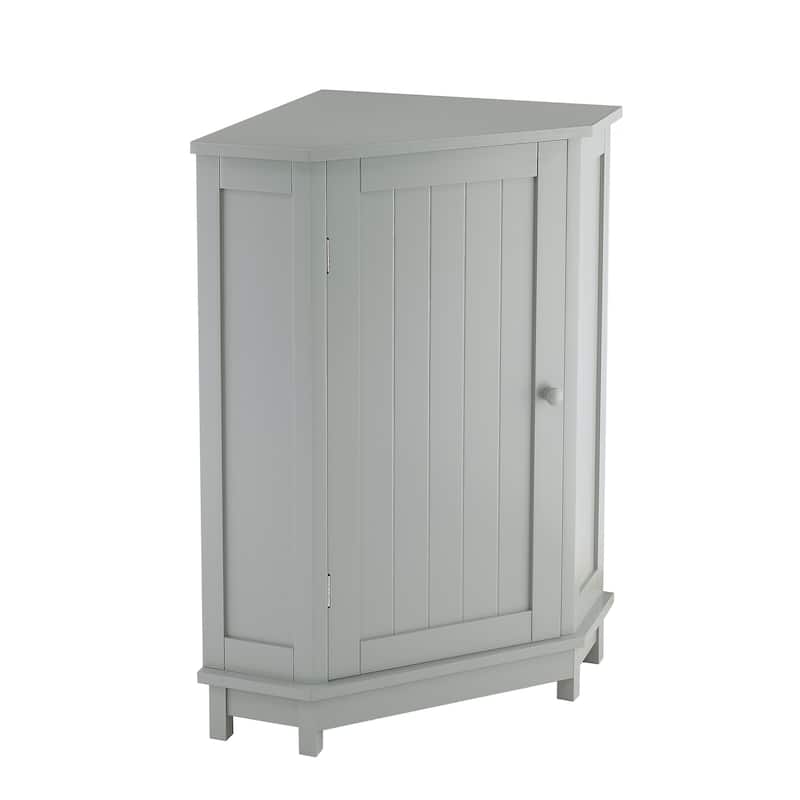 Roomfitters Triangle Bathroom Corner Cabinet with Adjustable Shelf, Space-Saving Storage Unit