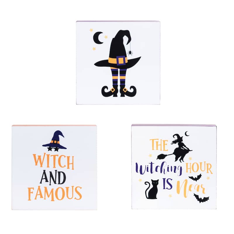 Witchy Hat Shelf Sitter Blocks Set of 3