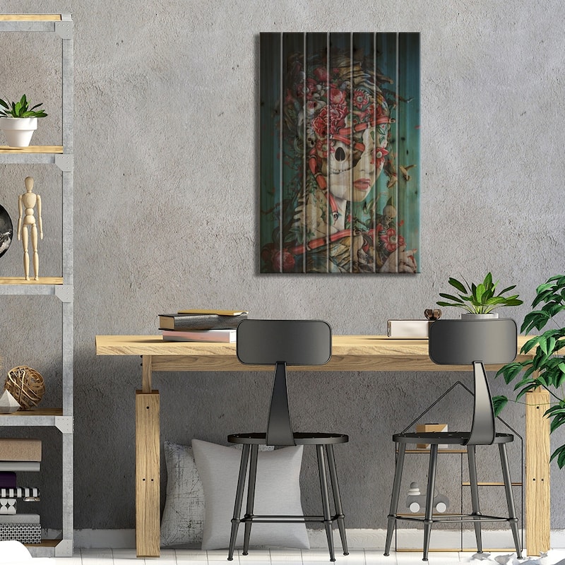 Captured By Snakes Print On Wood by Riza Peker - Multi-Color