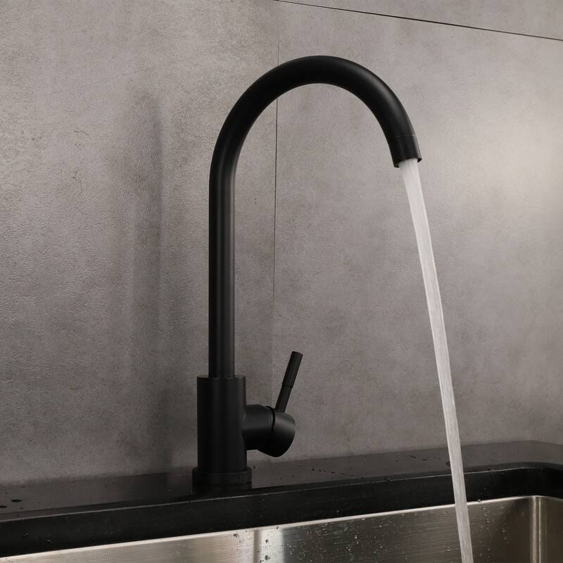 Single Handle Kitchen Faucet in Black Finish